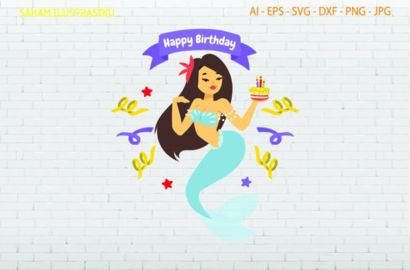 Download Mermaid Birthday Party Cake Candle Svg - Art Collection