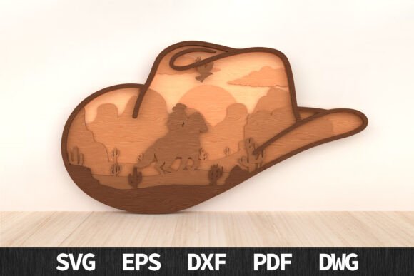 Download Cowboy Hat Western 3D Layered Art - Hat Collection
