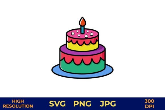 Download Birthday Cake with Candle Vector Art - Art Collection