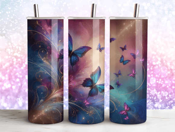 Download Artistic Butterflies Agate Tumbler Wrap - Art Collection