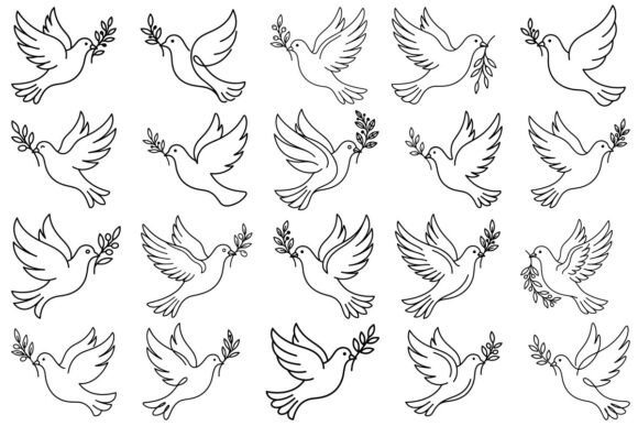 Download Dove with Olive Branch Clipart Bundle - Art Collection