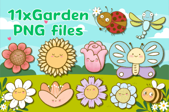 Download 11xCute Garden Theme Clipart Bundle - Art Collection