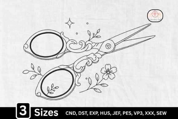 Download Line Art Floral Scissor - Art Collection