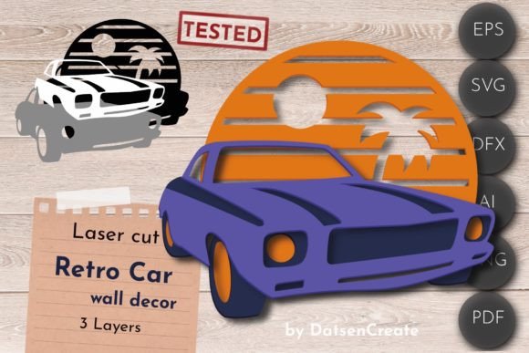 Download Retro Car 3D Layered Art, Vintage Svg - Art Collection