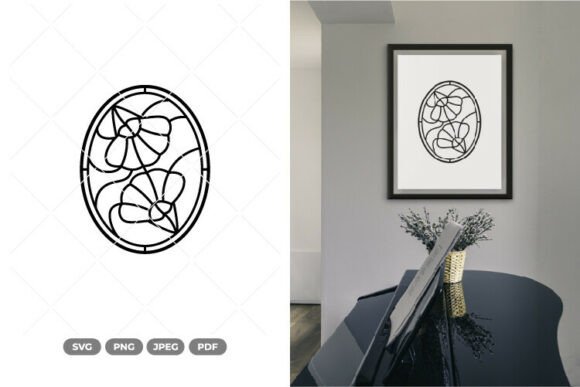 Download Floral Glass Art Outline SVG &amp; Clipart - Art Collection