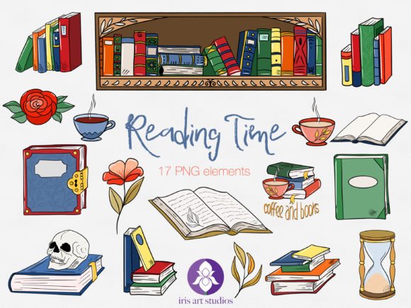 Download Reading Clipart, Books and Coffee - Art Collection