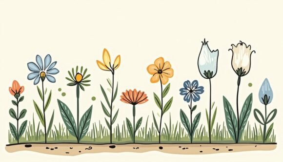 Download Earthy Floral Sign, Inked Garden Theme - Art Collection
