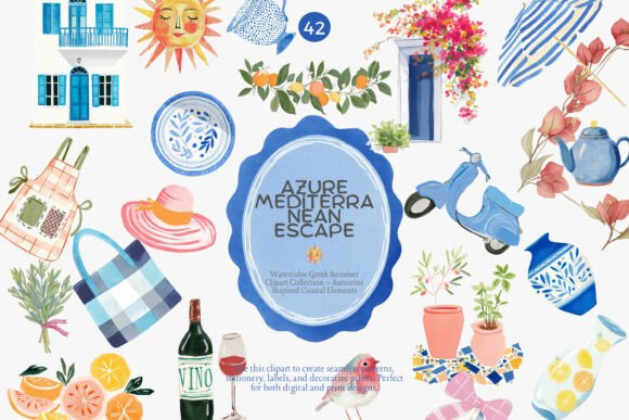 Download Greek Summer Clipart Set F - Art Collection