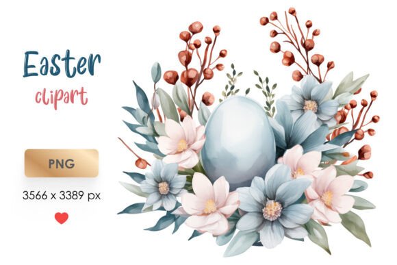 Download Spring Floral Easter Egg Clip Art PNG - Art Collection