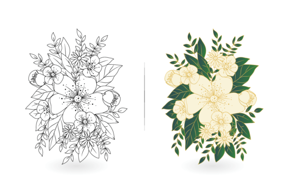 Download Flowers Lines Art Design, Floral Drawing - Art Collection