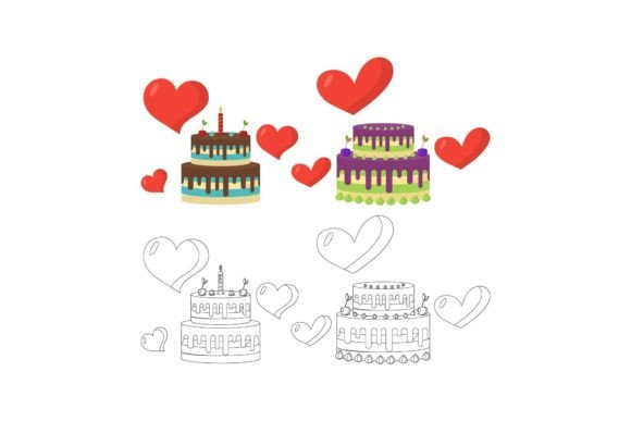 Download Birthday Cake Love Bundle Vector Art - Art Collection