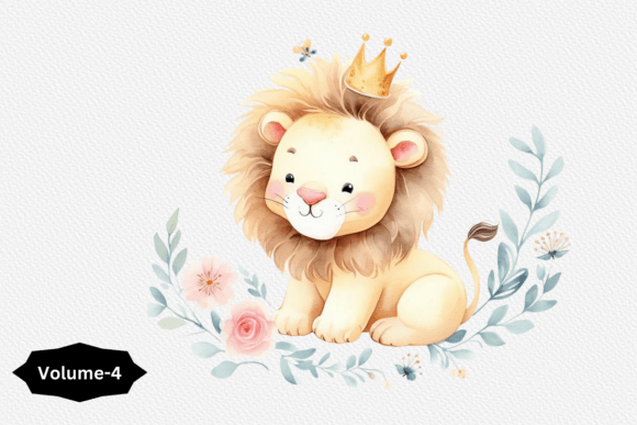Download Watercolor Lion Cliparts Volume –4 - Art Collection