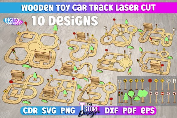 Download Wooden Toy Car Track Bundle | Road Model - Toy Collection