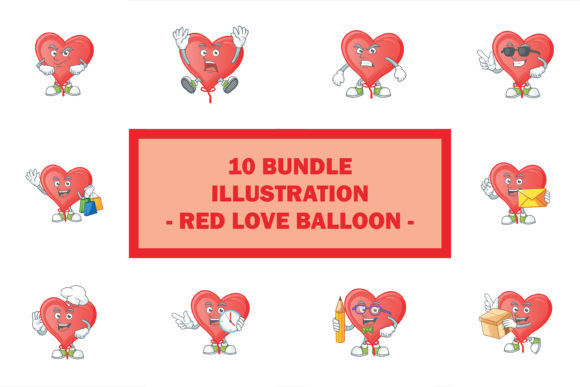 Download Red Love Balloon Bundle - Premium Resources