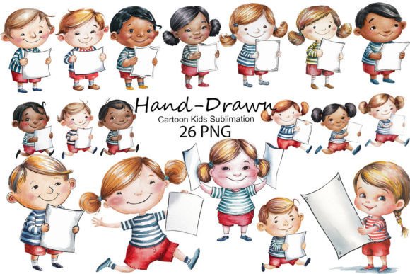 Download Hand-Drawn Cartoon Kids Sublimation - Art Collection