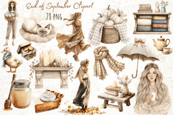 Download Watercolor End of September Clipart - Art Collection