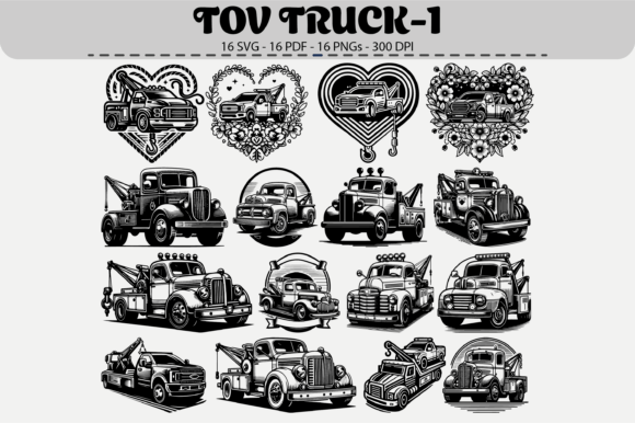 Download Tow Truck Clipart Bundle – 16 Designs - Art Collection