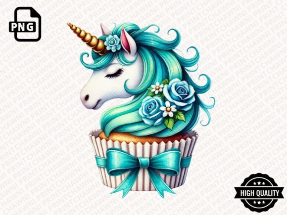 Download Watercolor Unicorn Cupcake Clipart PNG - Art Collection