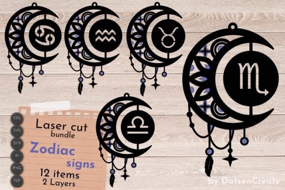 Download Zodiac Sign Bundle, 3D Svg for Laser Cut - Svg for laser cut Collection