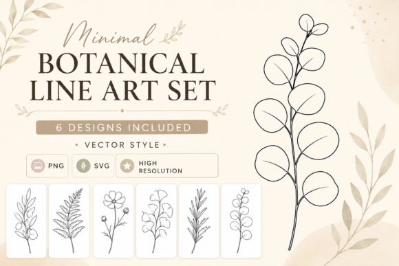 Download Minimal Botanical Line Art Set - Art Collection