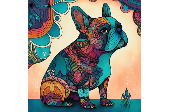 Download French Bulldog Wall Art Floral Drawing 5 - Art Collection