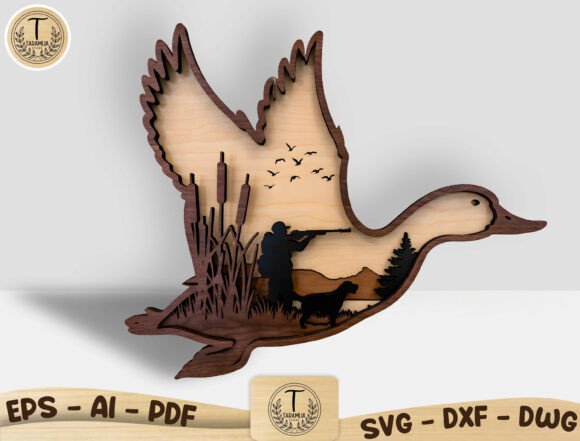 Download Layered Hunter Scene SVG for Laser Cut - Svg for laser cut Collection