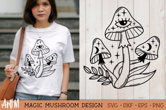 Download Magic Mushrooms Outline SVG Clipart - Art Collection