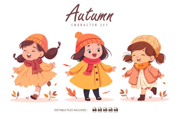 Download Autumn Cartoon Children Set - Art Collection
