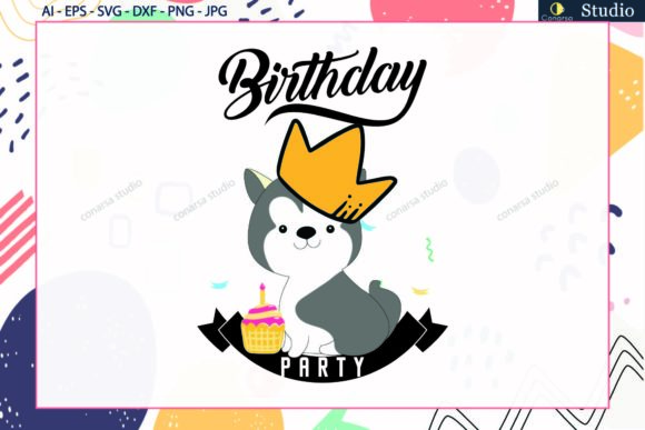 Download Dog Birthday Party and Cake Candle Svg - Art Collection