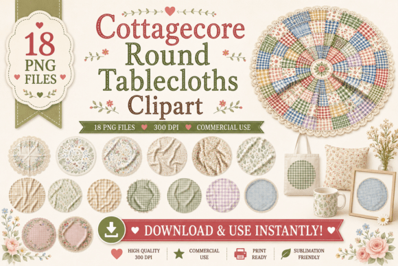 Download Cottagecore Round Tablecloths Clipart - Art Collection