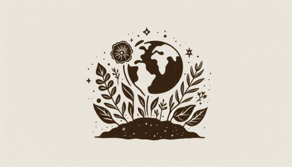 Download Earthy Floral Sign, Inked Garden Theme - Art Collection