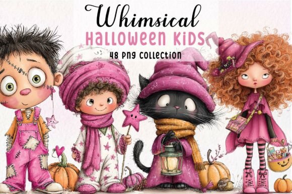 Download Whimsical Halloween Kids Clipart Bundle - Art Collection