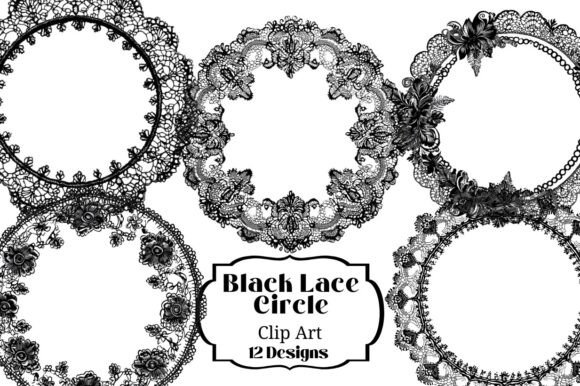 Download 12 Black Lace Circle Frame Clip Art - Art Collection