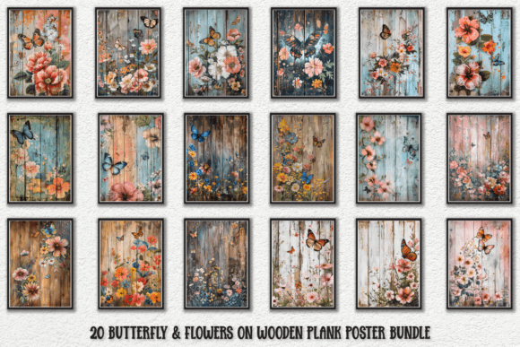 Download Rustic Butterfly Wall Art Poster Bundle - Art Collection