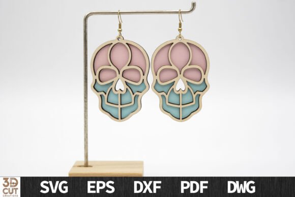 Download Skull Earrings SVG for Laser Cut - Svg for laser cut Collection