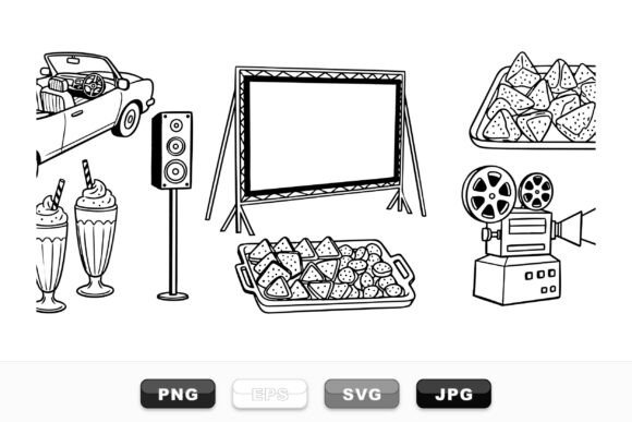 Download Drive-in Movie Clipart Set - Art Collection
