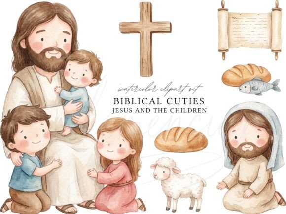 Download Jesus and the Children Clipart PNG - Art Collection