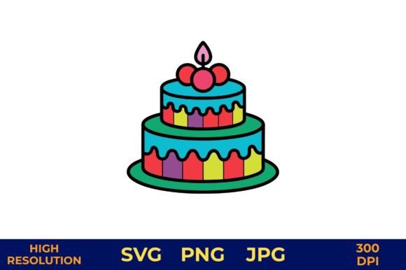 Download Birthday Cake with Candle Vector Art - Art Collection