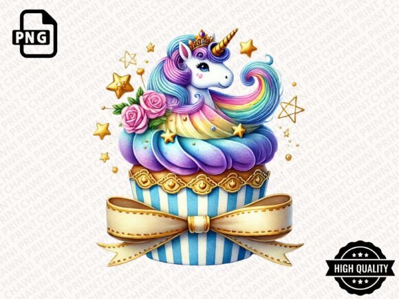 Download Watercolor Unicorn Cupcake Clipart PNG - Art Collection