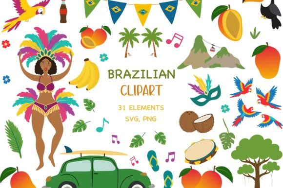 Download Brazil Carnival Rio Clipart SVG Bundle - Art Collection