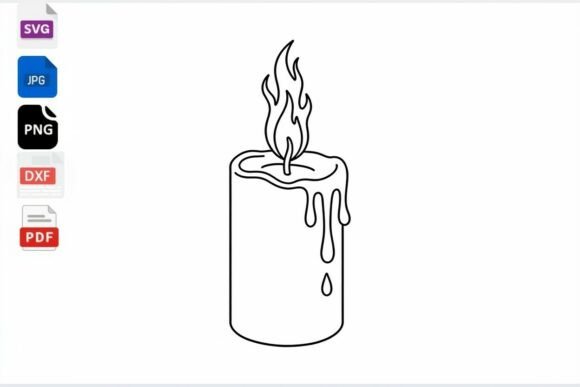Download Dripping Candle Outline SVG Clipart - Art Collection