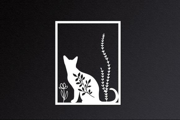 Download Cat Wall Art Floral Svg Cut File - Art Collection
