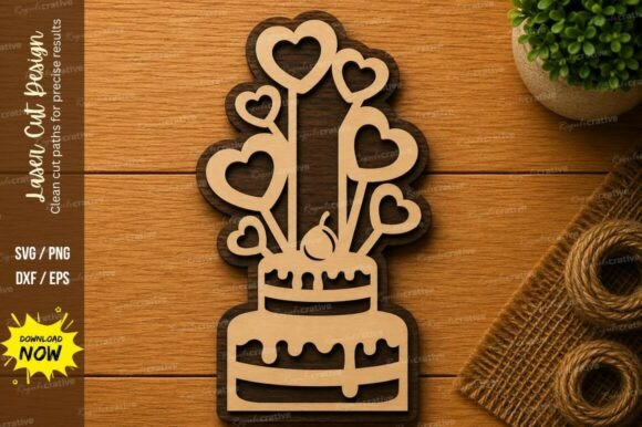 Download Birthday Cake Hearts SVG | Celebration - Art Collection
