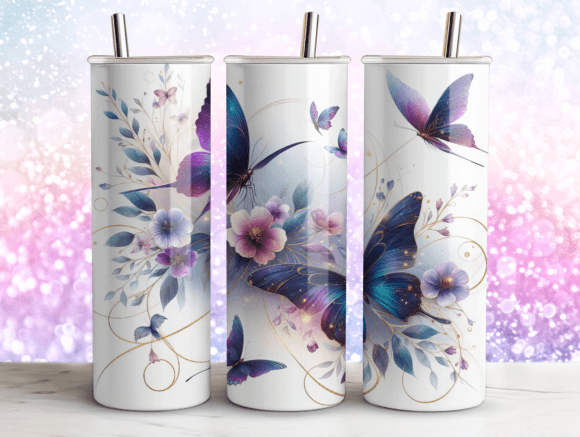 Download Artistic Butterflies Agate Tumbler Wrap - Art Collection