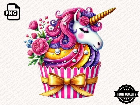 Download Watercolor Unicorn Cupcake Clipart PNG - Art Collection