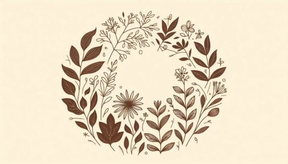 Download Earthy Floral Sign, Inked Garden Theme - Art Collection