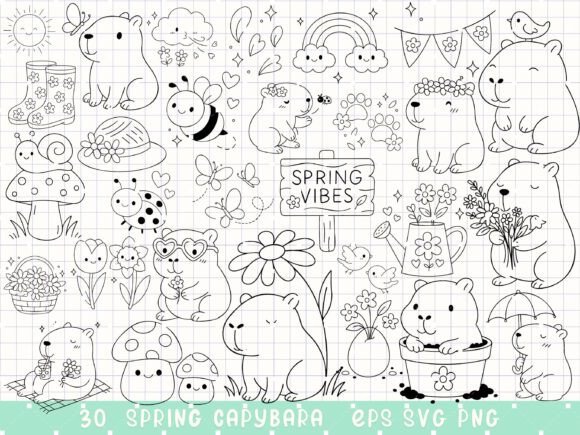 Download Spring Capybara Clipart Capybara SVG - Art Collection